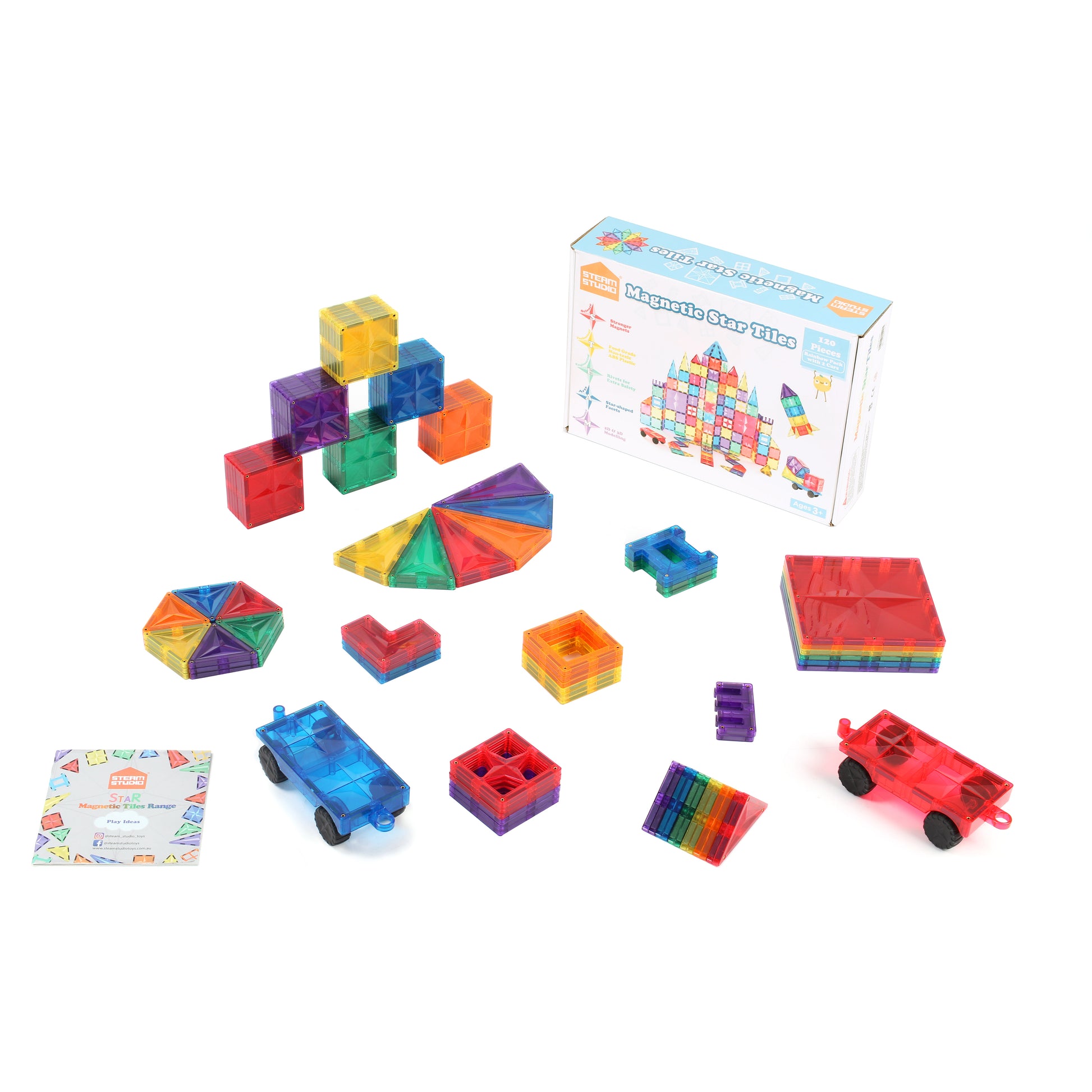 The Creative Bundle (Rainbow tiles, Ball Run and Baseplates - TOTAL 224 PCS) - STEAM STUDIO TOYS