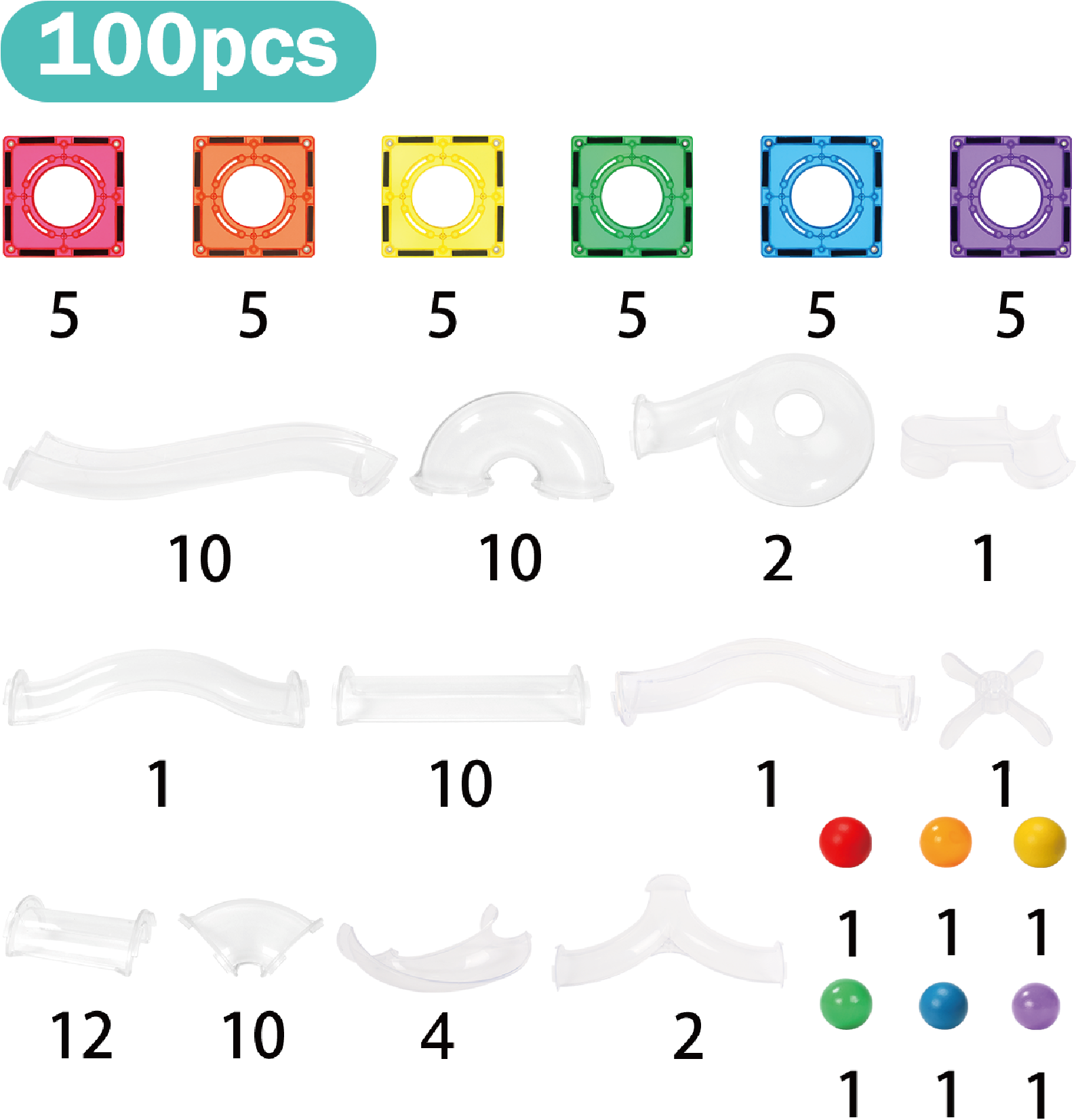 The Mega Bundle (Rainbow tiles and Ball Run - TOTAL 258 PCS) - STEAM STUDIO TOYS