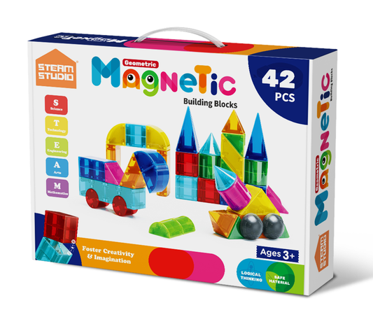 STEAM STUDIO 3D Magnetic Blocks - 42 Piece Set - STEAM STUDIO TOYS