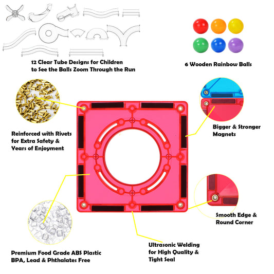 STEAM STUDIO Magnetic Tiles Marble Run 100 pcs Set - STEAM STUDIO TOYS