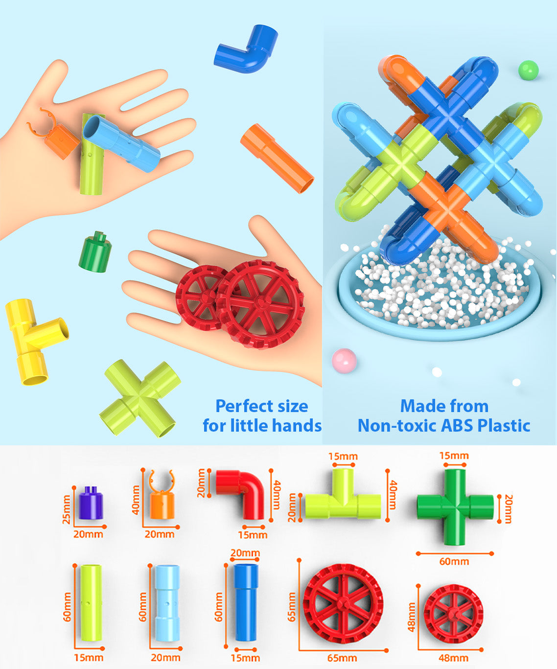 STEAM STUDIO Pipeline Building Blocks Set 56pcs - STEAM STUDIO TOYS