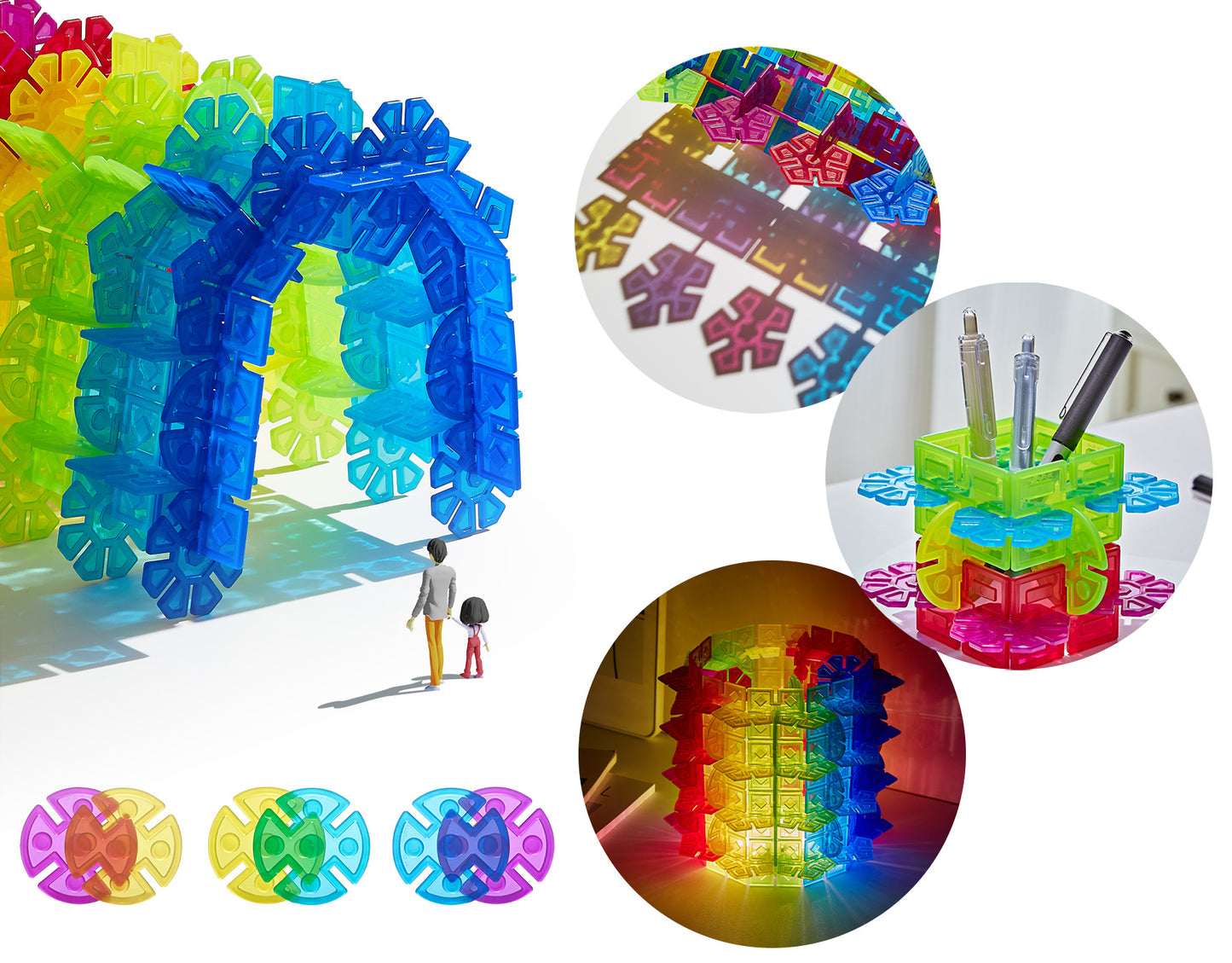 STEAM STUDIO Snowflakes Building Interlocking Plastic Disc Toy 120PCS - STEAM STUDIO TOYS