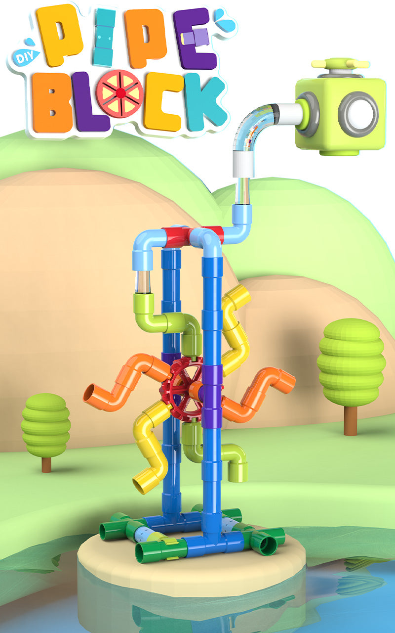 STEAM STUDIO Pipeline Building Blocks Set 56pcs - STEAM STUDIO TOYS