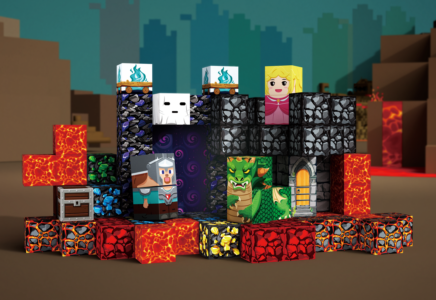 Magnetic Blocks 100 PCS Set - Dragon Dungeon Theme