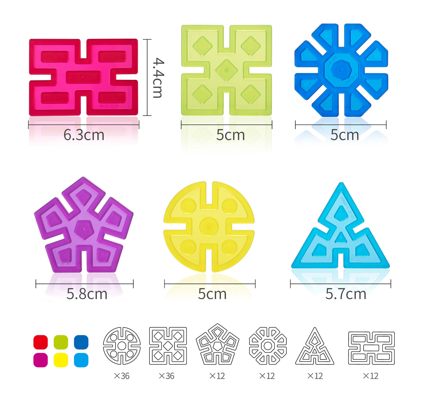 STEAM STUDIO Snowflakes Building Interlocking Plastic Disc Toy 120PCS - STEAM STUDIO TOYS
