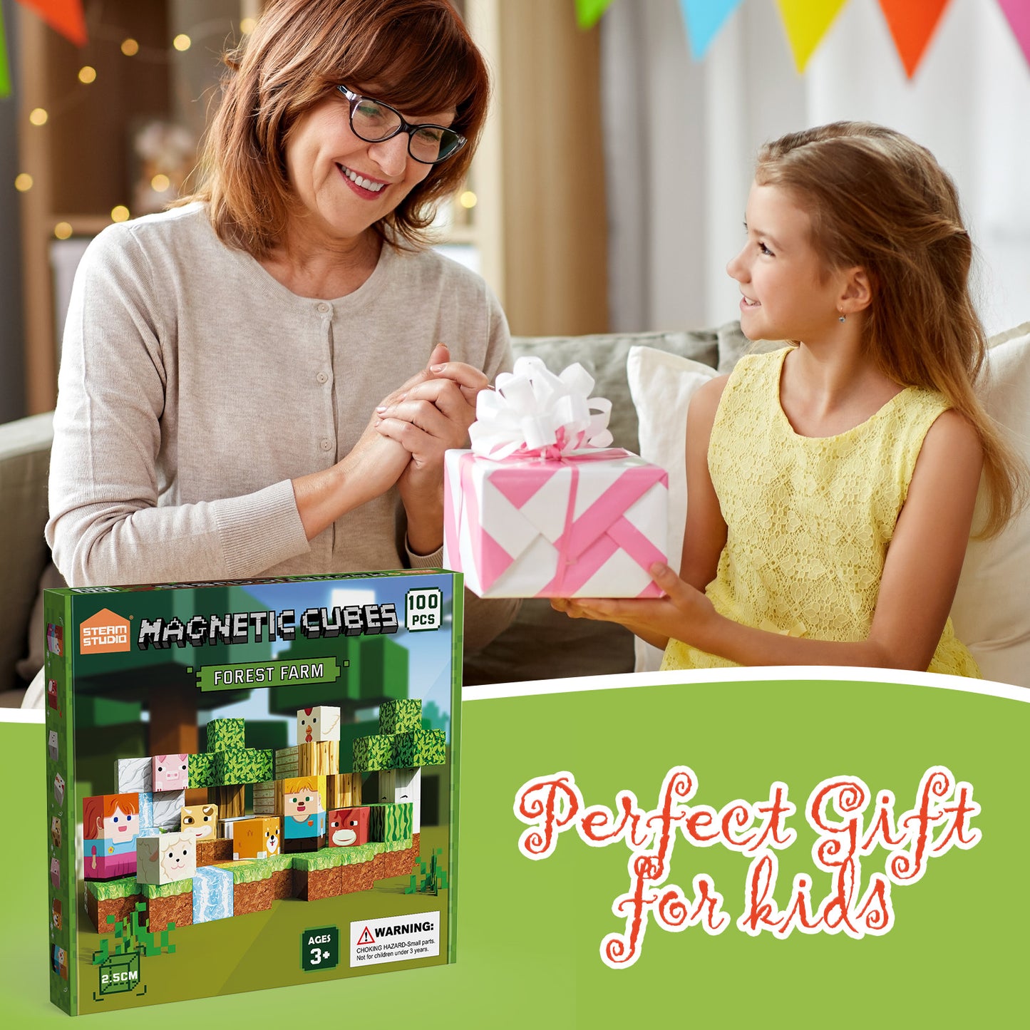 Magnetic Blocks 100 PCS Forest Farm Theme Set - STEAM STUDIO TOYS