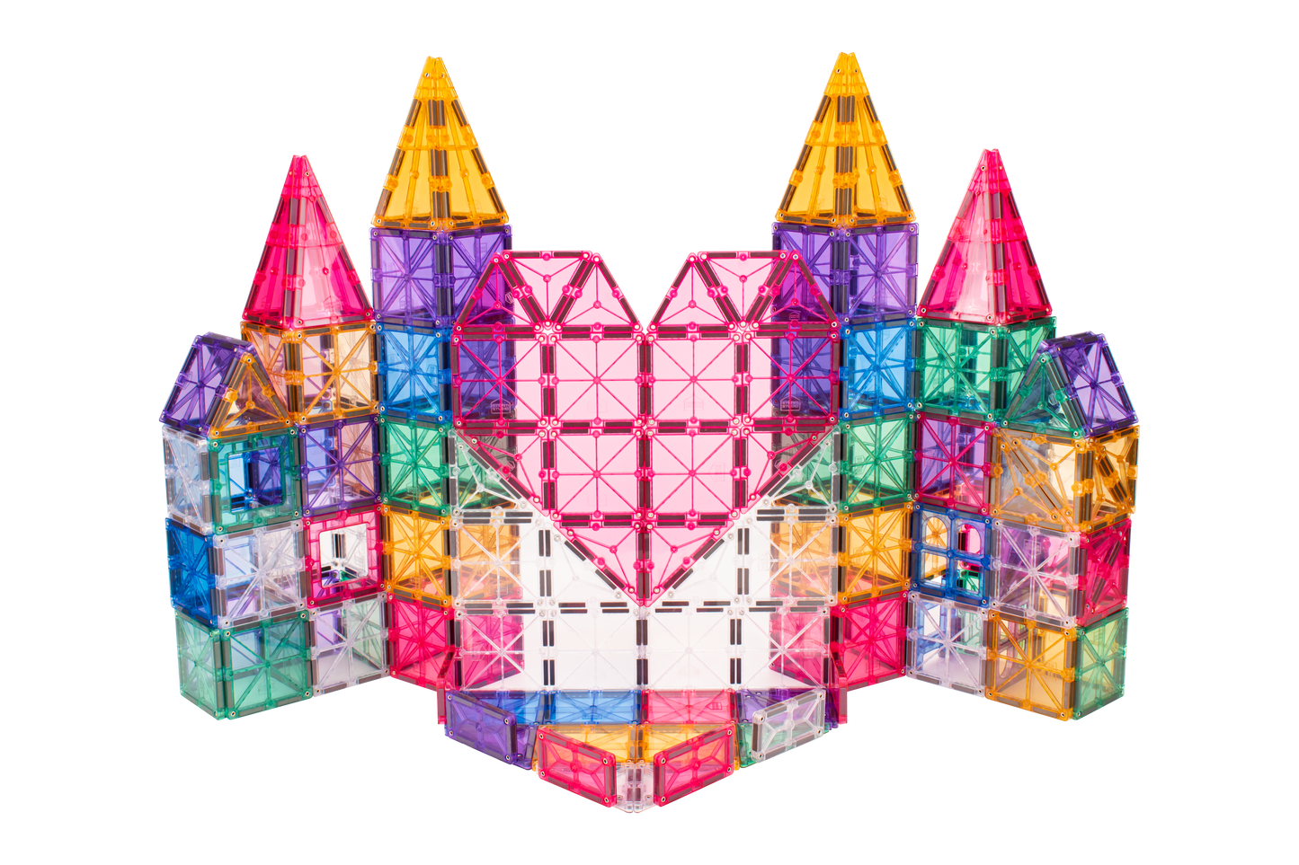STEAM STUDIO Magnetic Tiles 120pcs PASTEL set, including 2 cars - STEAM STUDIO TOYS