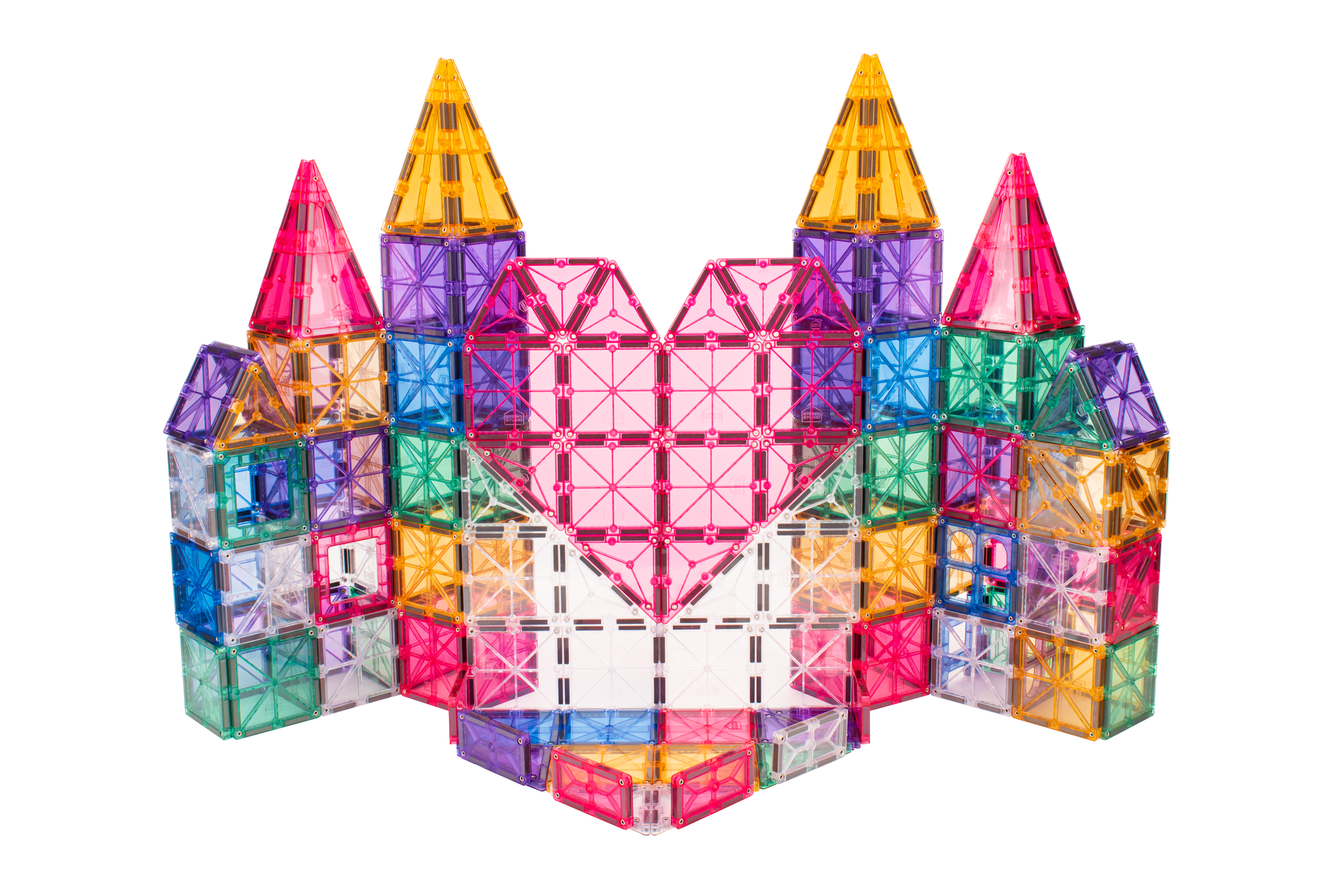 STEAM STUDIO Magnetic Tiles 120pcs PASTEL set, including 2 cars - STEAM STUDIO TOYS