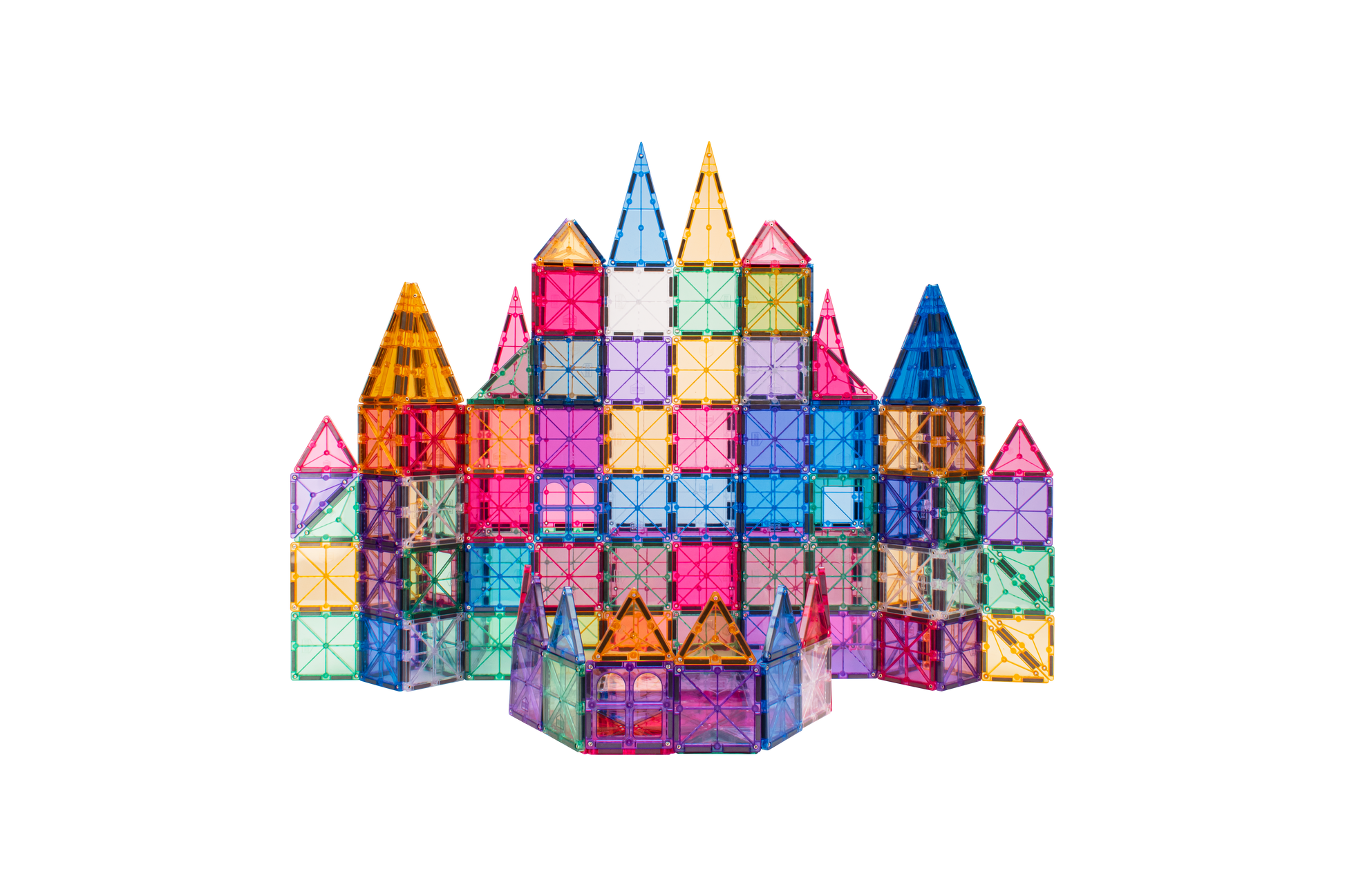 STEAM STUDIO Magnetic Tiles 120pcs PASTEL set, including 2 cars - STEAM STUDIO TOYS