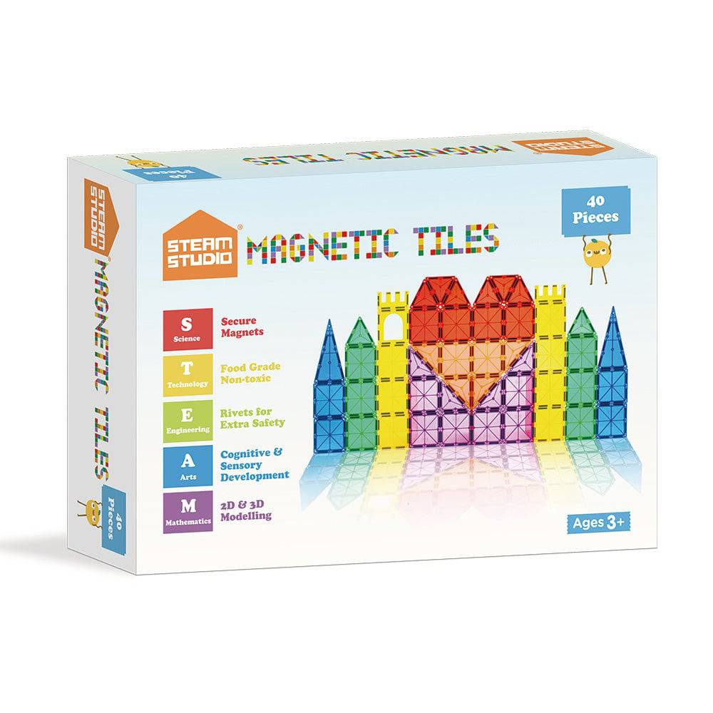 STEAM STUDIO Magnetic Tiles 40 pcs Starter Pack - STEAM STUDIO TOYS