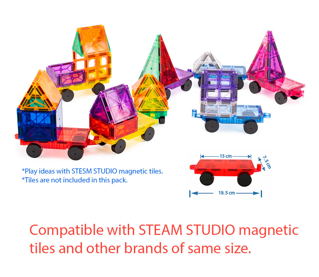 STEAM STUDIO Magnetic Tiles Car Bases Classic Flatbed - STEAM STUDIO TOYS