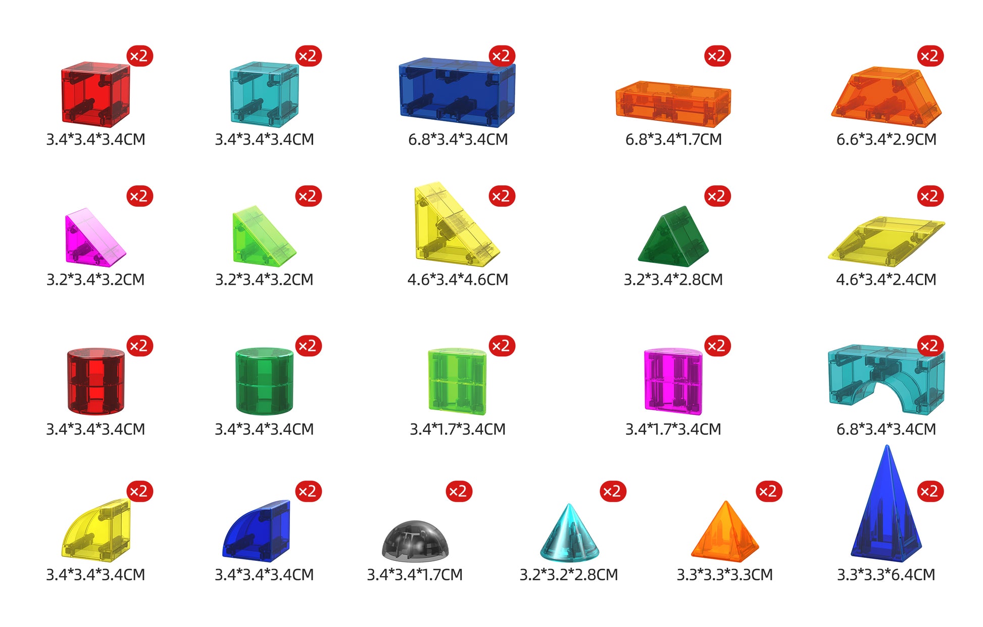 STEAM STUDIO 3D Magnetic Blocks - 42 Piece Set - STEAM STUDIO TOYS