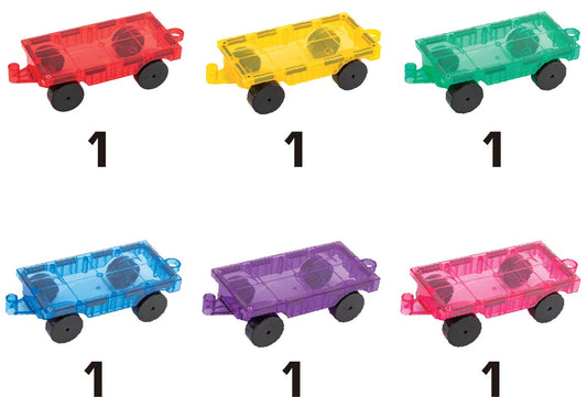 STEAM STUDIO Magnetic Tiles Car Bases Classic Flatbed 6pcs set - Steam Studio Toys