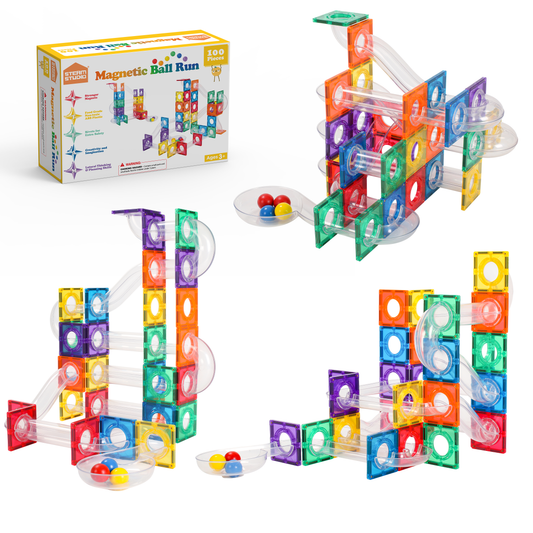 STEAM STUDIO Magnetic Tiles Marble Run 100 pcs Set - STEAM STUDIO TOYS