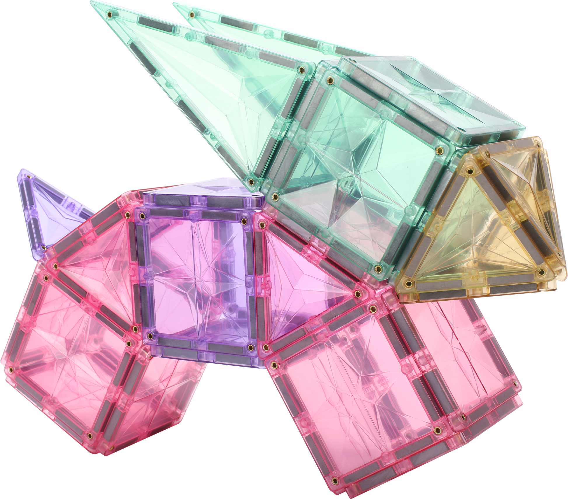 STEAM STUDIO Star Magnetic Tiles 68pcs set, Pastel and Ice Set Star Facets - STEAM STUDIO TOYS