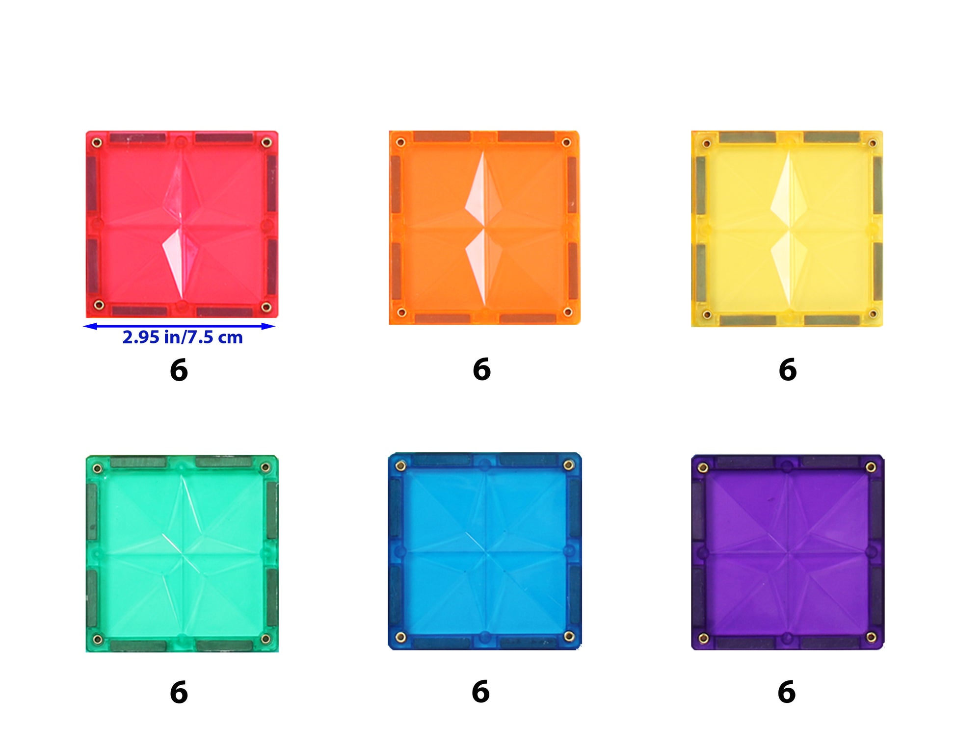 STEAM STUDIO Star Magnetic Tiles 36 Pieces Expansion Pack - STEAM STUDIO TOYS