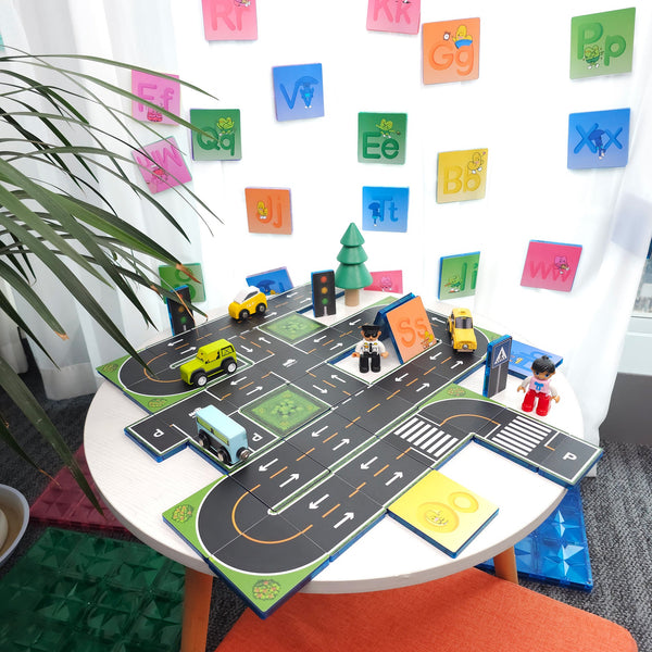 42Pcs Magnetic Topper Road Tiles Pack 3yrs+