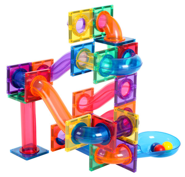 100pcs Rainbow Tubes Marble Run Set