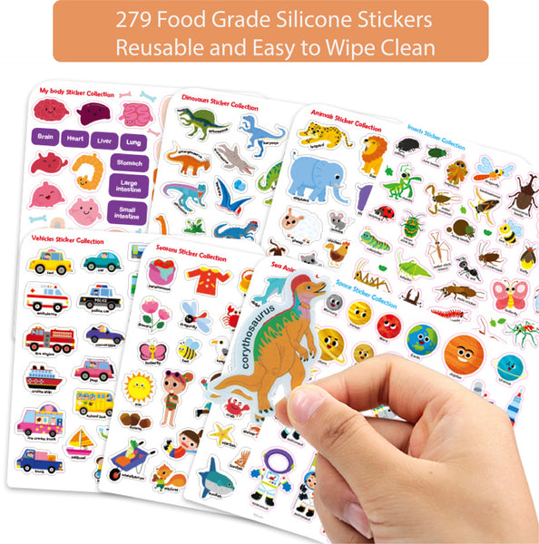 (8 BOOKS BUNDLE) Inherit Culture First Sticker Book Food Grade Silicone Reusable Stickers