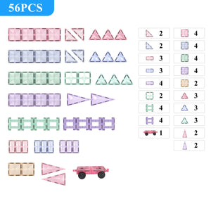 56pc Tiles Set (3 colour variants: Rainbow, pastel, ice)