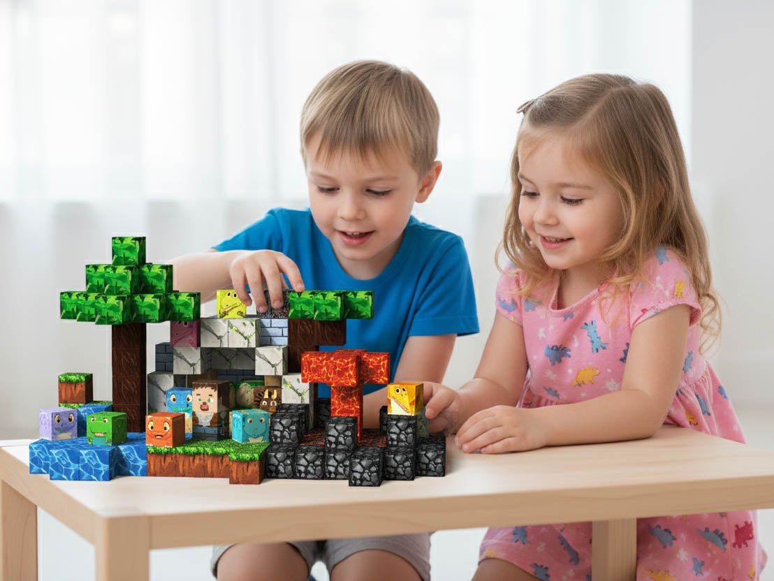 Magnetic Blocks 100 PCS Set - Dinosaur Land Theme - Steam Studio Toys