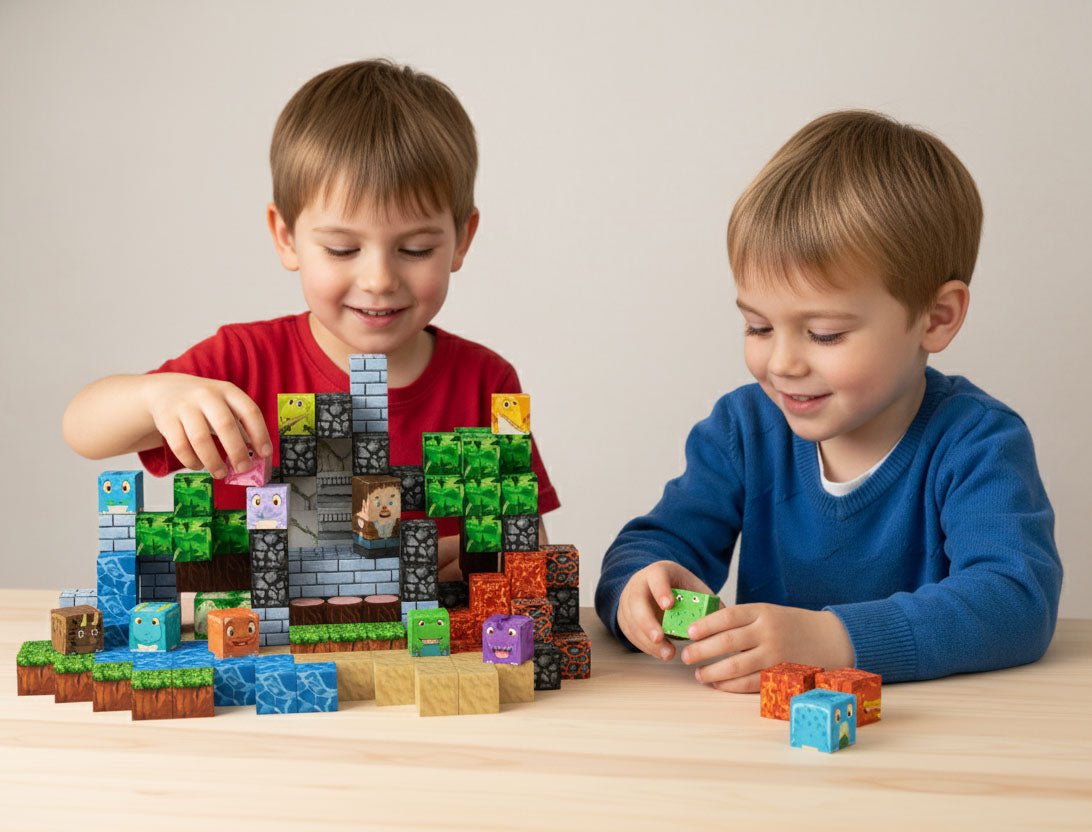 Magnetic Blocks 100 PCS Set - Dinosaur Land Theme - Steam Studio Toys