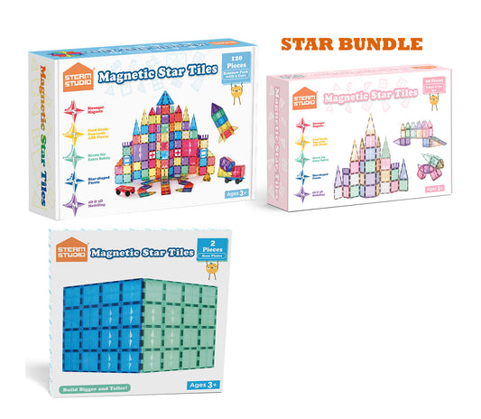 The Star Bundle (Rainbow+Pastel tiles and Baseplates - TOTAL 190 PCS)