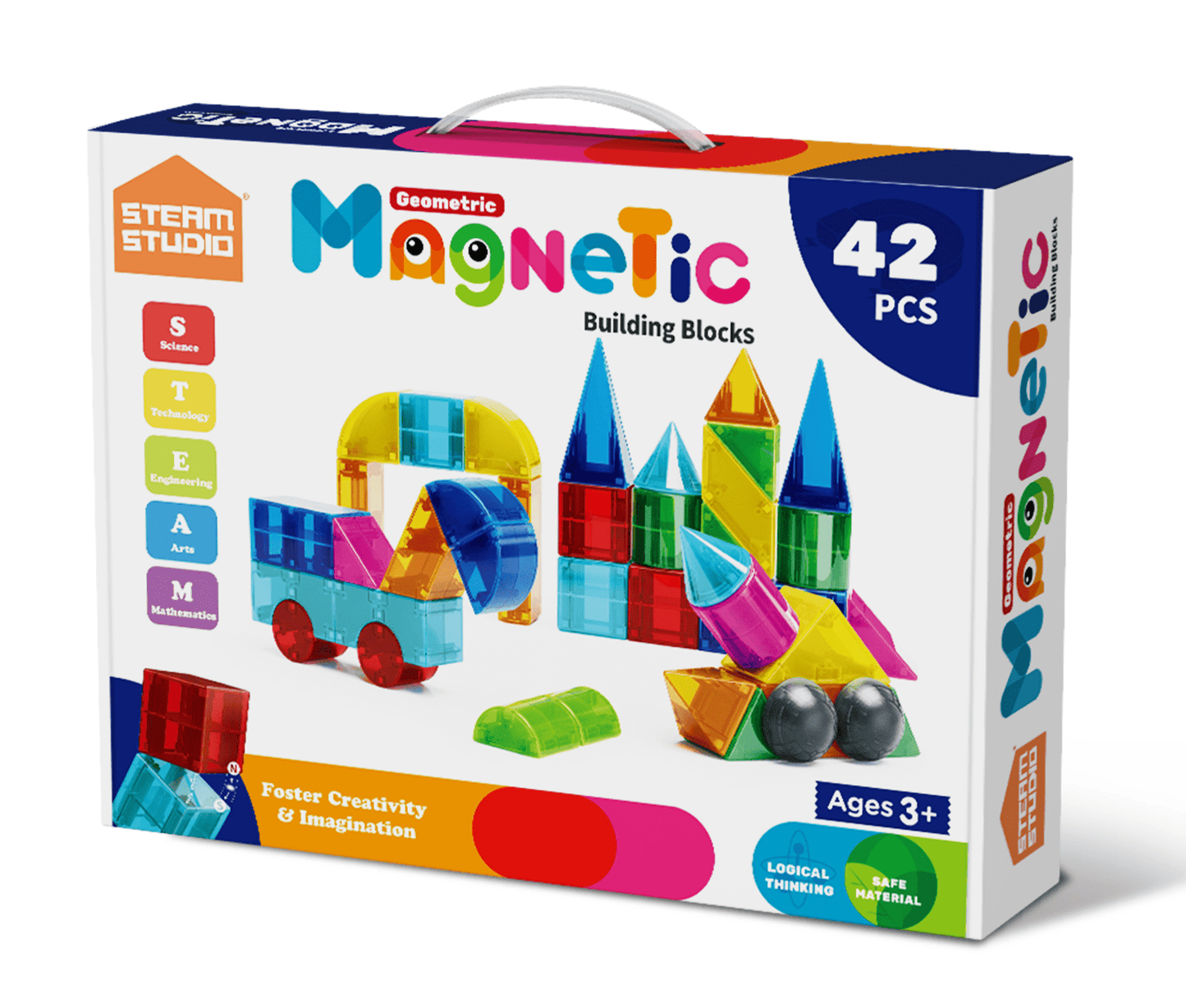 STEAM STUDIO 3D Magnetic Blocks - 42 Piece Set - Steam Studio Toys