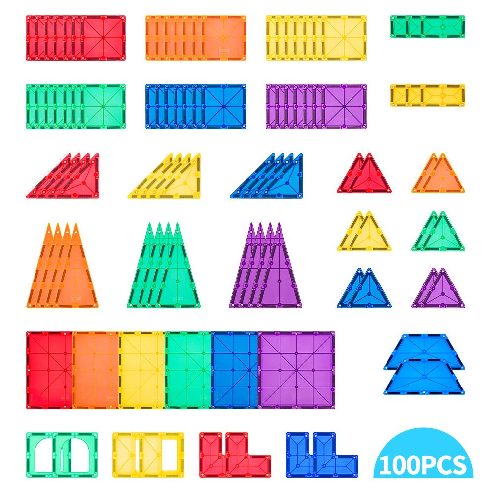 STEAM STUDIO Magnetic Tiles 100 pcs - Steam Studio Toys