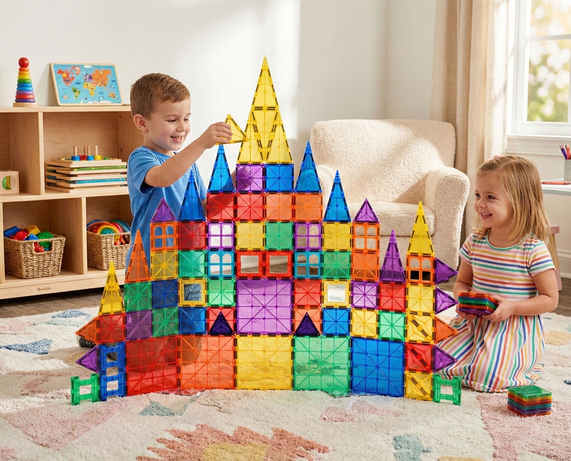 STEAM STUDIO Magnetic Tiles 100 pcs - Steam Studio Toys