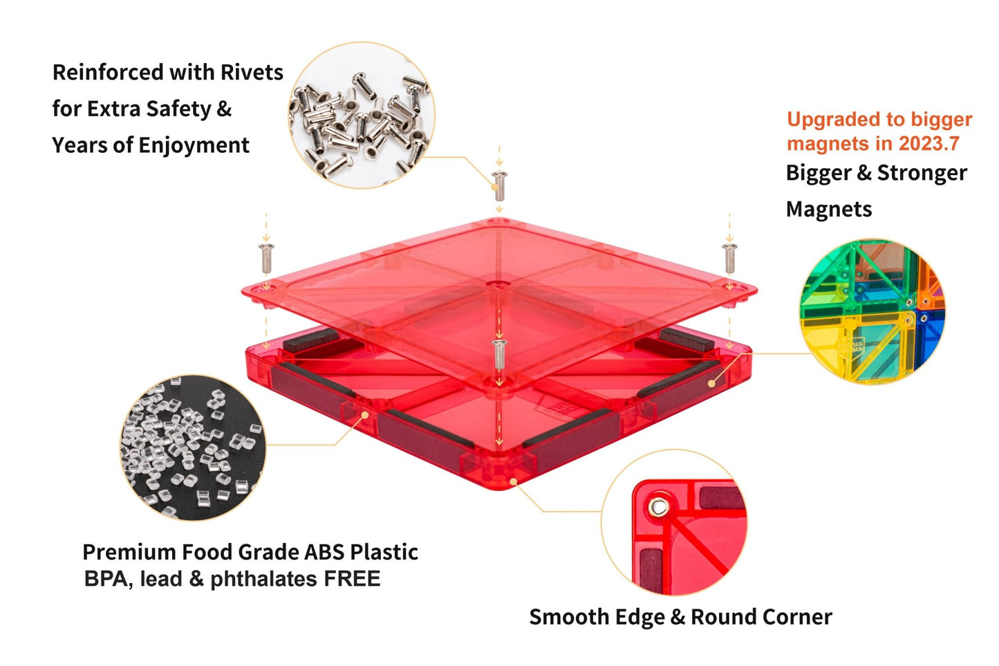 STEAM STUDIO Magnetic Tiles 120pcs set, including 2 cars - Steam Studio Toys