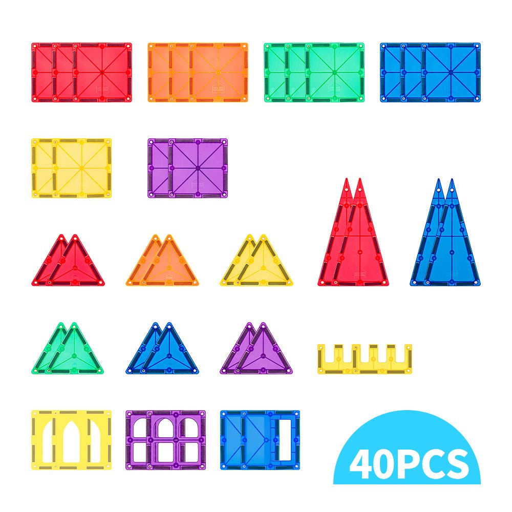 Magnetic Tiles 40 PCS Starter Pack | Educational Building Set for Kids ...