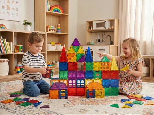 STEAM STUDIO Magnetic Tiles 71pcs set, including 1 car - Steam Studio Toys