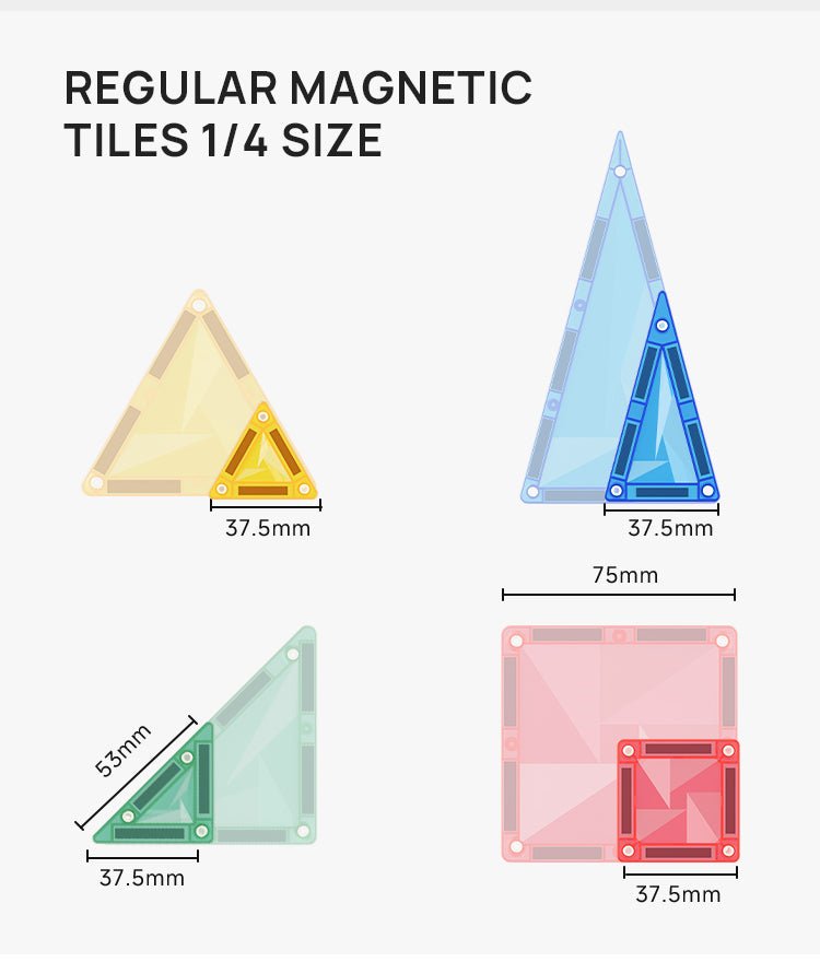 STEAM STUDIO Mini Magnetic Tiles 32‑Piece Set - Steam Studio Toys