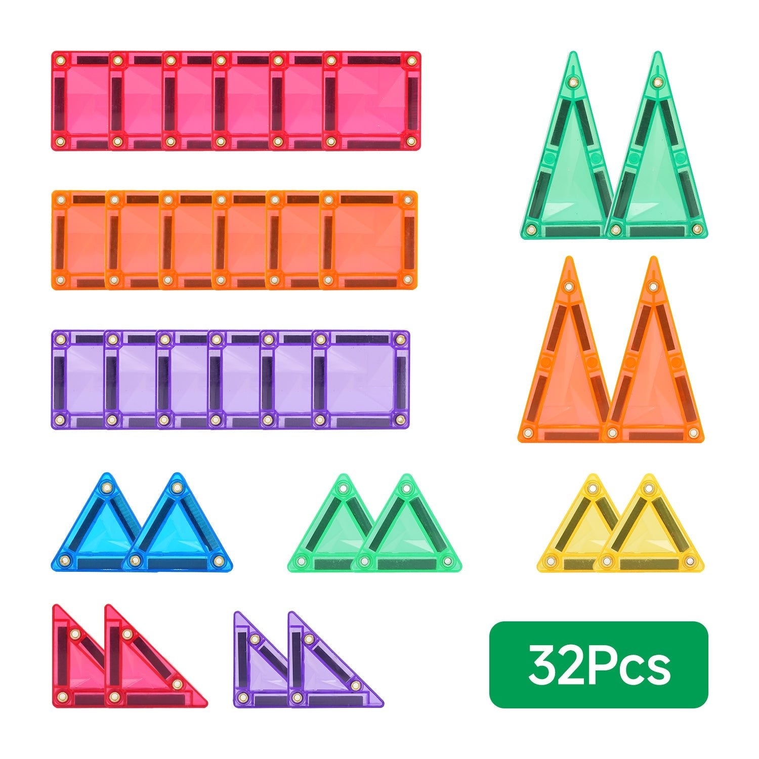 STEAM STUDIO Mini Magnetic Tiles 32‑Piece Set - Steam Studio Toys