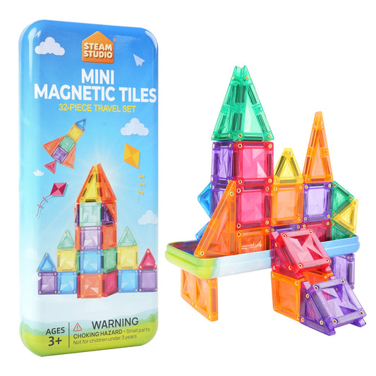 STEAM STUDIO Mini Magnetic Tiles 32‑Piece Set - Steam Studio Toys