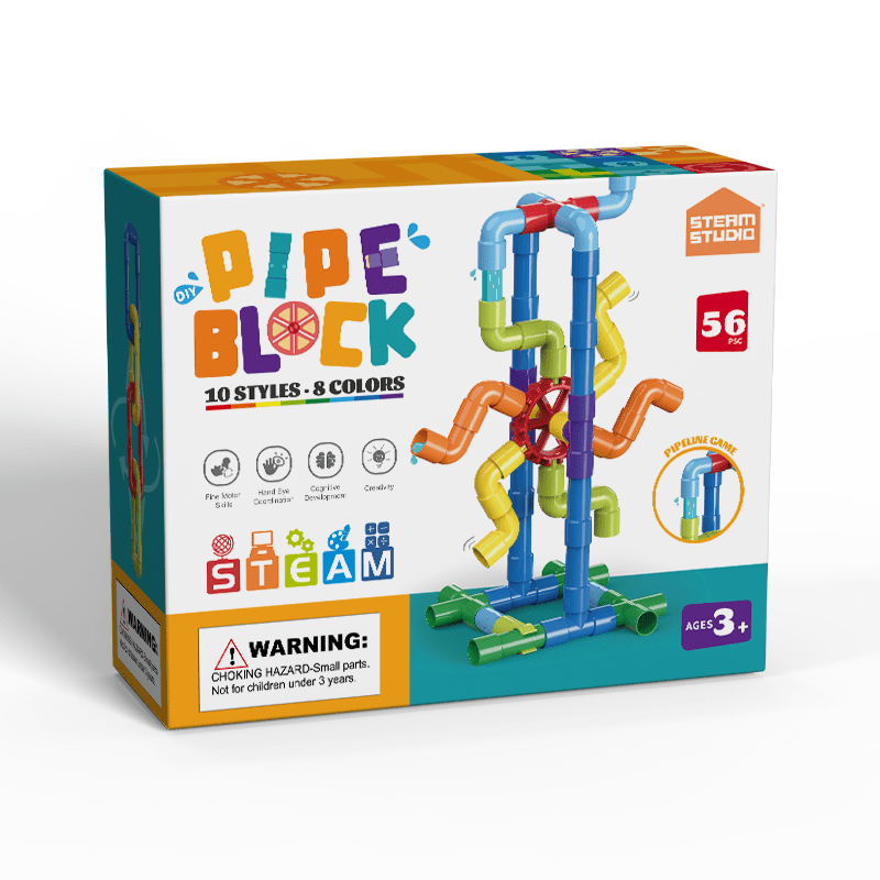 STEAM STUDIO Pipeline Building Blocks Set 56pcs - Steam Studio Toys