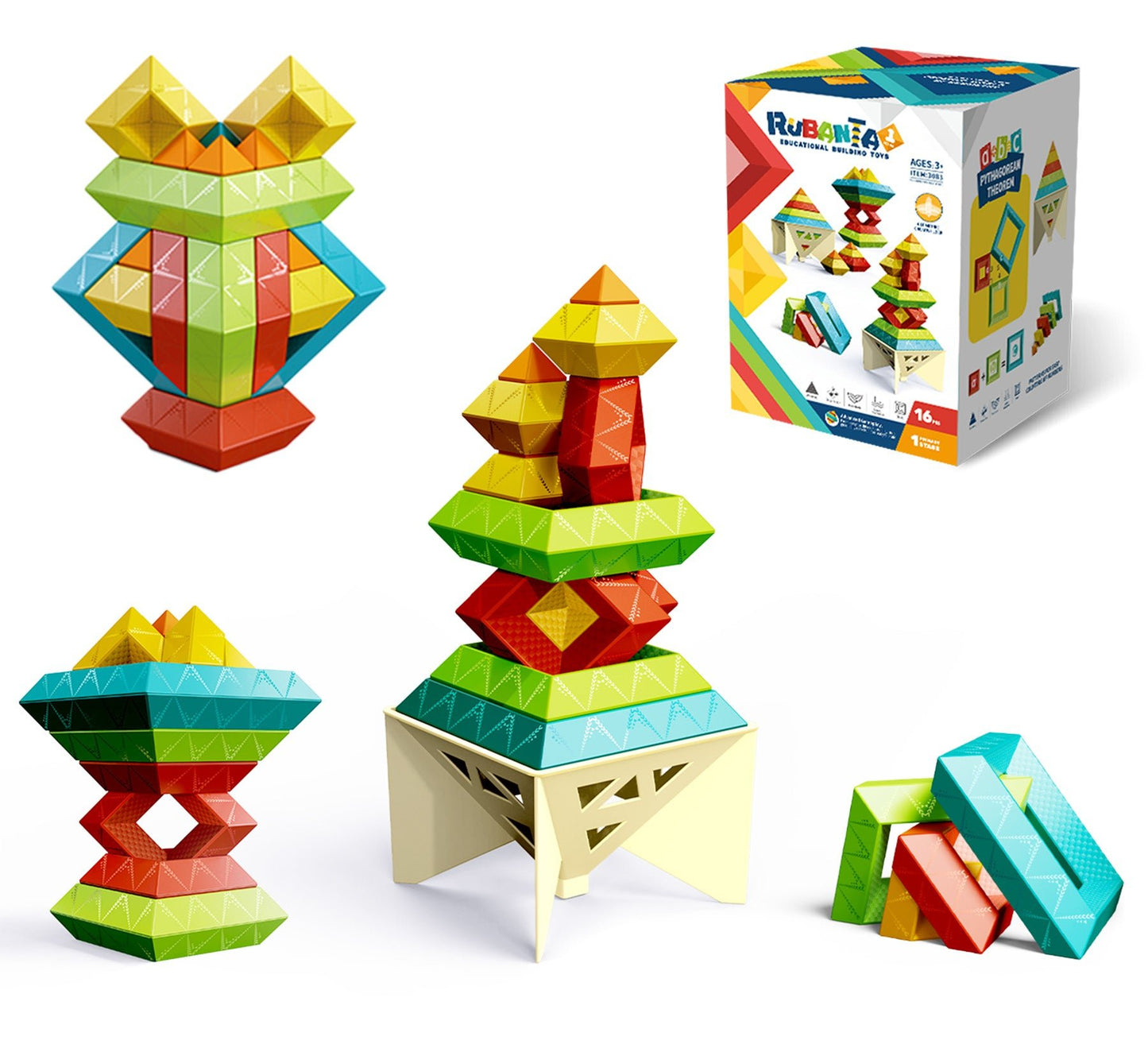STEAM STUDIO Pyramid Building Blocks 15pcs Set - Steam Studio Toys