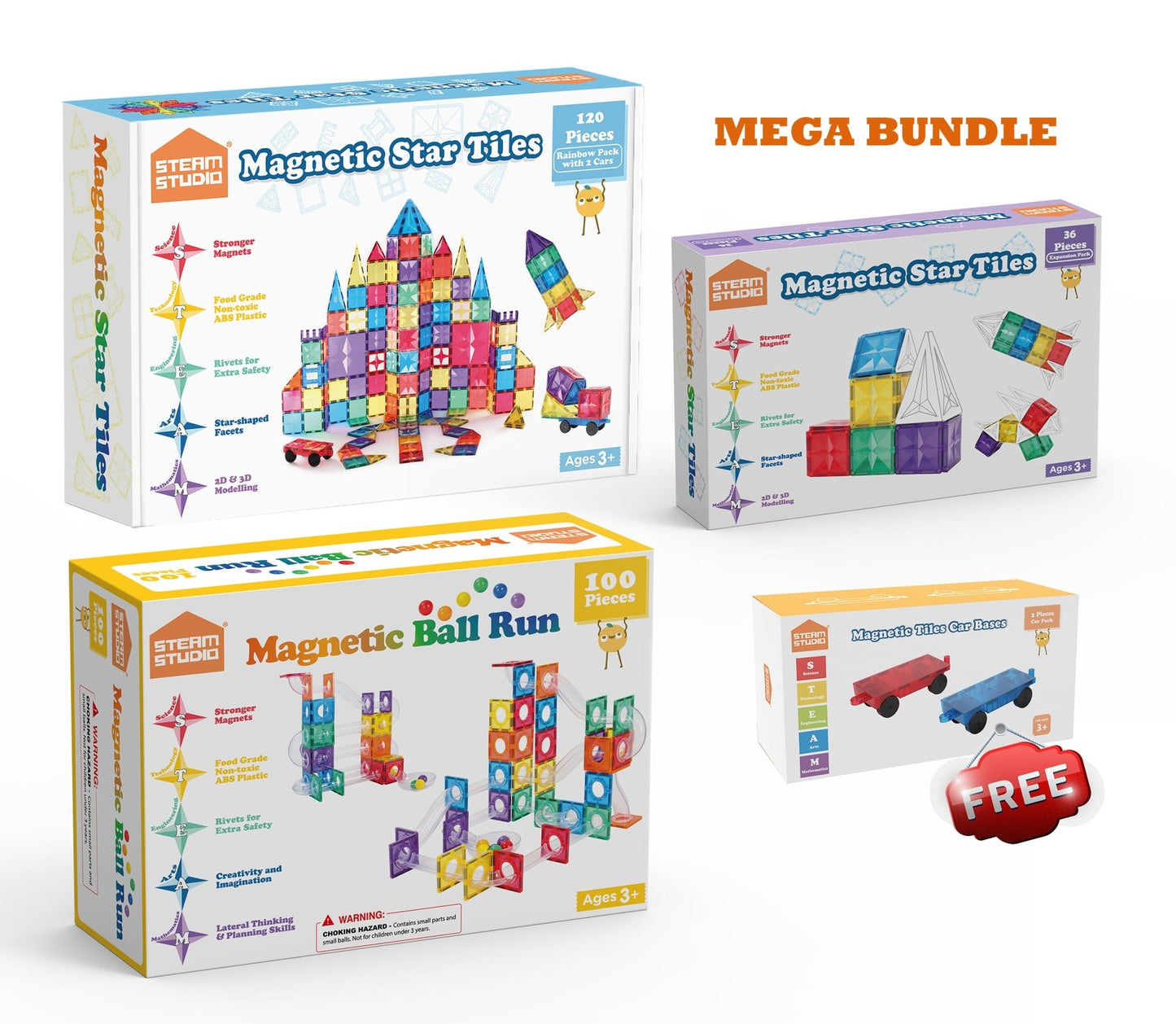 The Mega Bundle (Rainbow tiles and Ball Run - TOTAL 258 PCS) - Steam Studio Toys