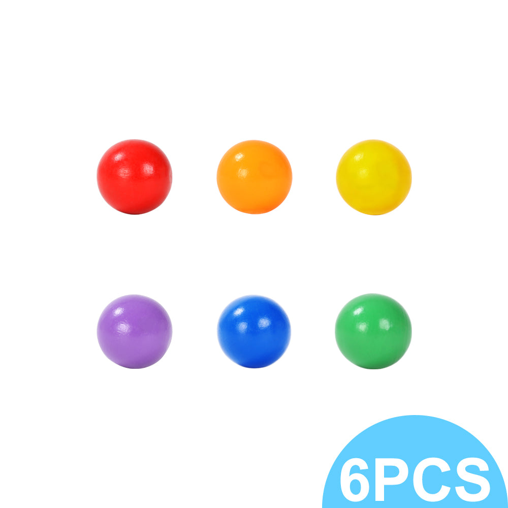 Wooden balls rainbow colour 6 pcs