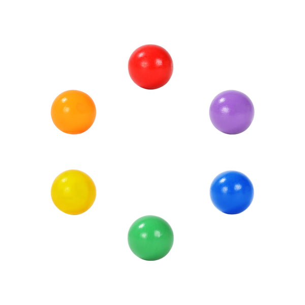 Wooden balls rainbow colour 6 pcs