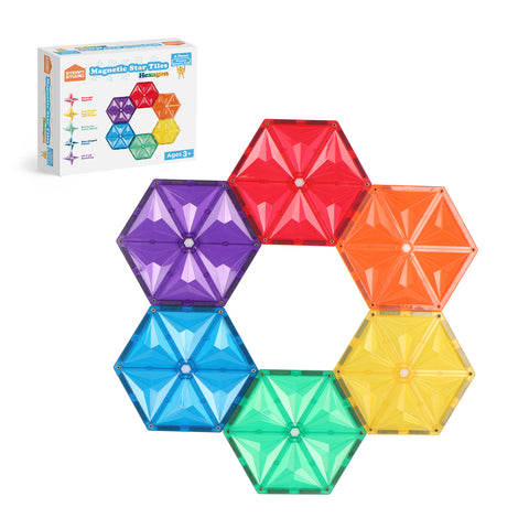 STEAM STUDIO Premium Magnetic Tiles 6 Pieces Hexagon Expansion Pack