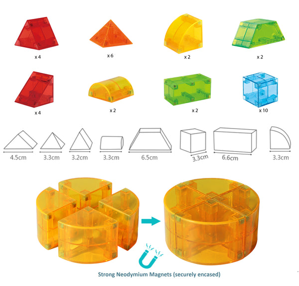 STEAM STUDIO 3D Magnetic Blocks - 32 Piece Set