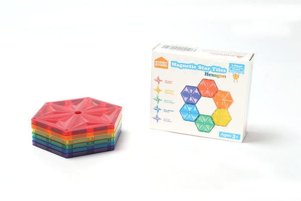 STEAM STUDIO Premium Magnetic Tiles 6 Pieces Hexagon Expansion Pack