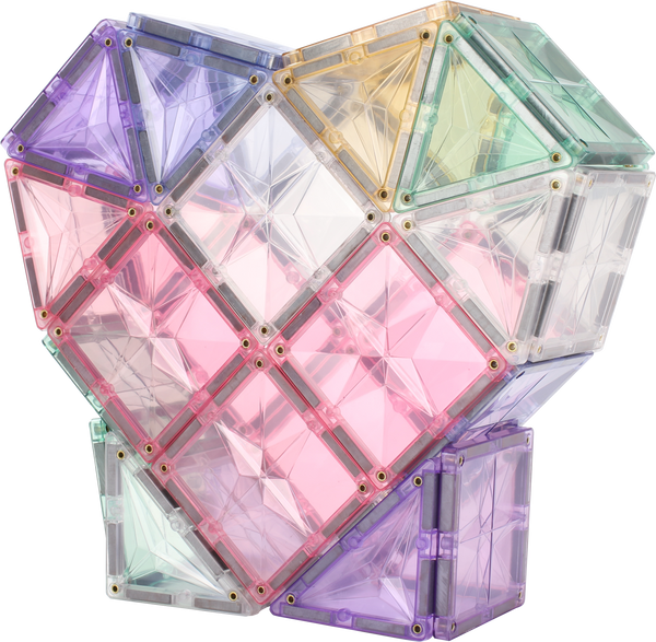 STEAM STUDIO Premium Magnetic Tiles 68pcs set, Pastel and Ice Set Star Facets