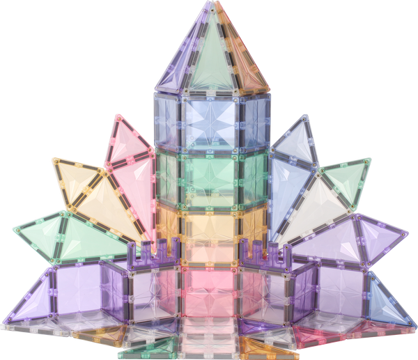 STEAM STUDIO Premium Magnetic Tiles 68pcs set, Pastel and Ice Set Star Facets