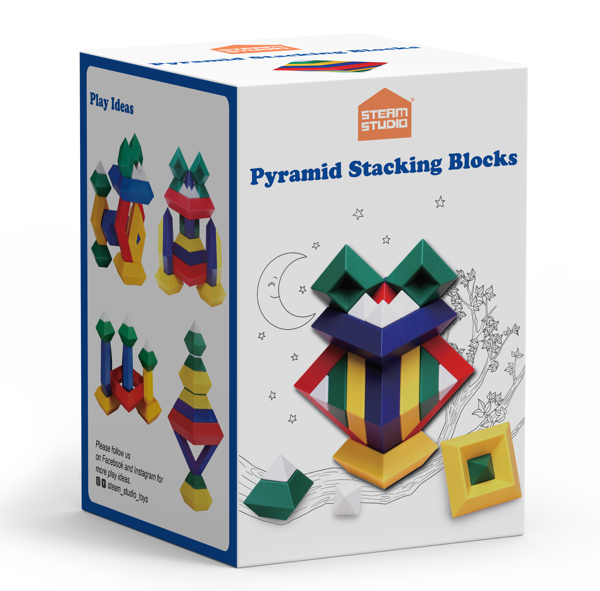 STEAM STUDIO Pyramid Building Blocks 15pcs Set - STEAM STUDIO TOYS