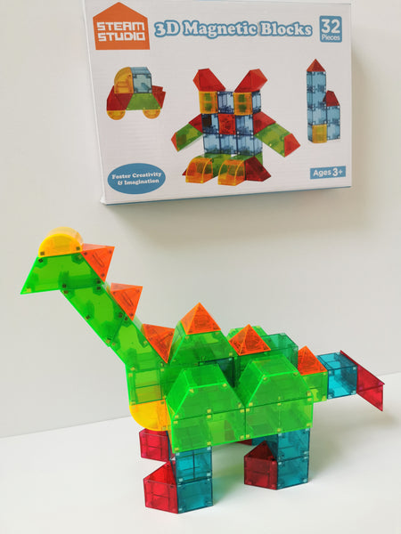 STEAM STUDIO 3D Magnetic Blocks - 32 Piece Set