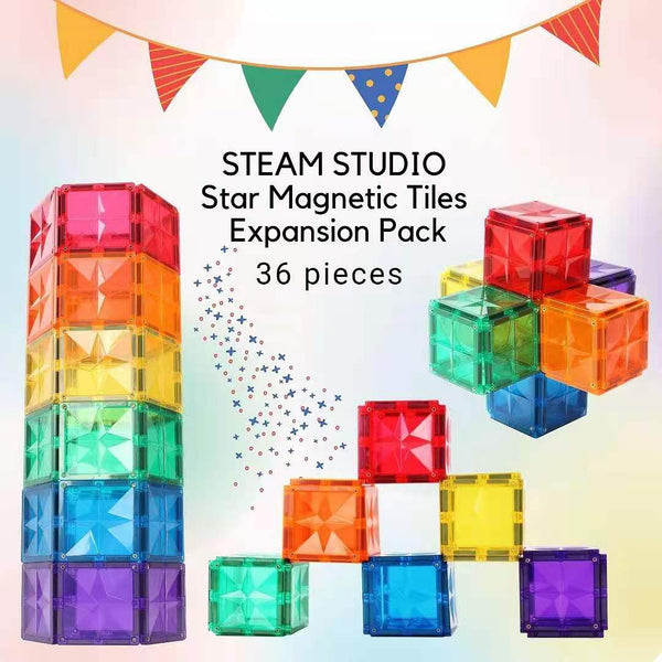 STEAM STUDIO Premium Magnetic Tiles 36 Pieces Expansion Pack