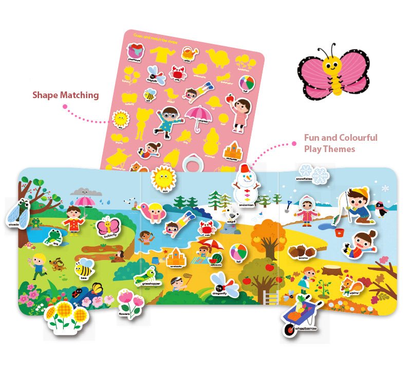 Inherit Culture First Sticker Book Food Grade Silicone Reusable Stickers 8 BOOKS BUNDLE - Steam Studio Toys